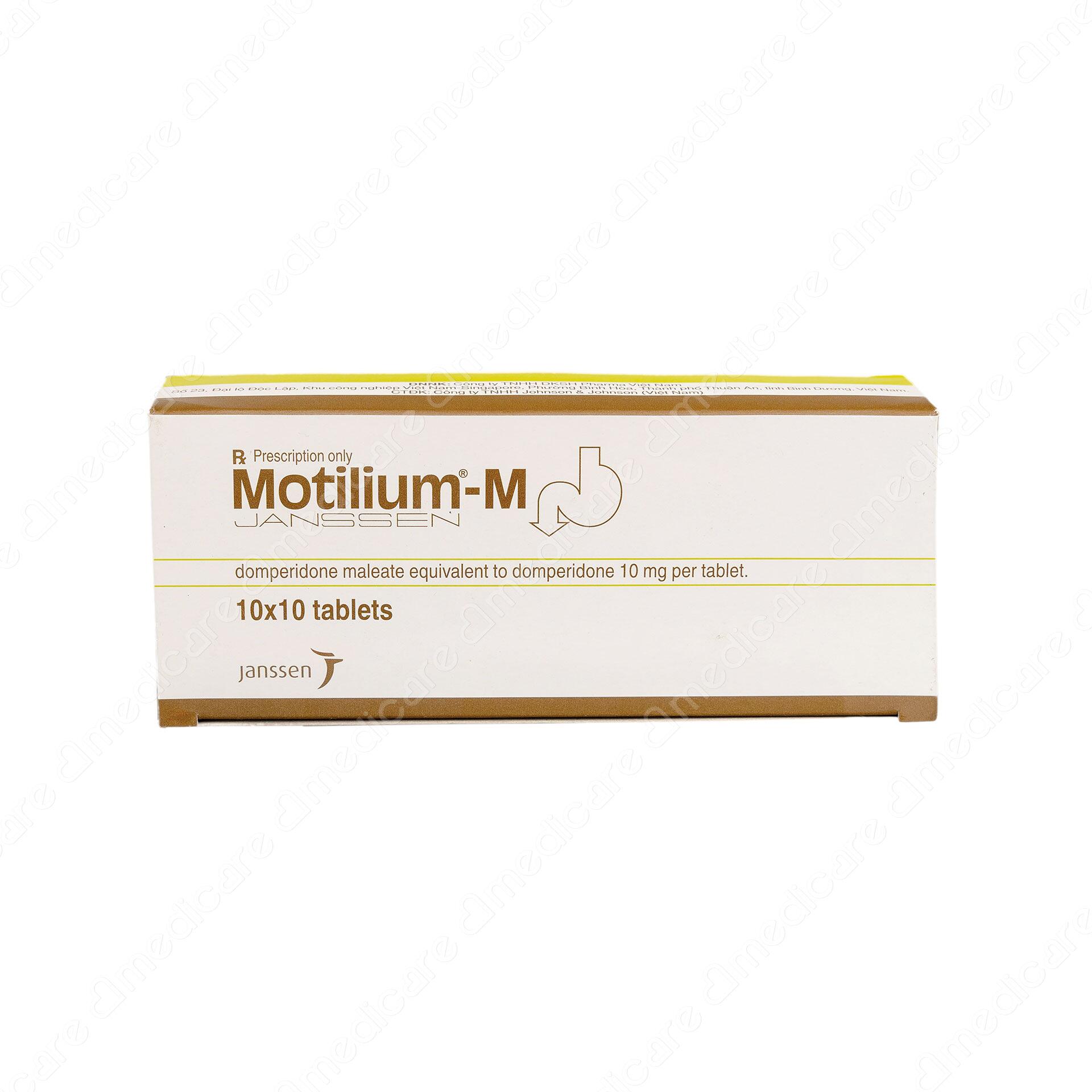 Thuốc Motilium-M được sản xuất bởi Olic (Thailand), có thành phần chính là domperidon maleat dùng chỉ định trong điều trị triệu chứng nôn và buồn nôn.