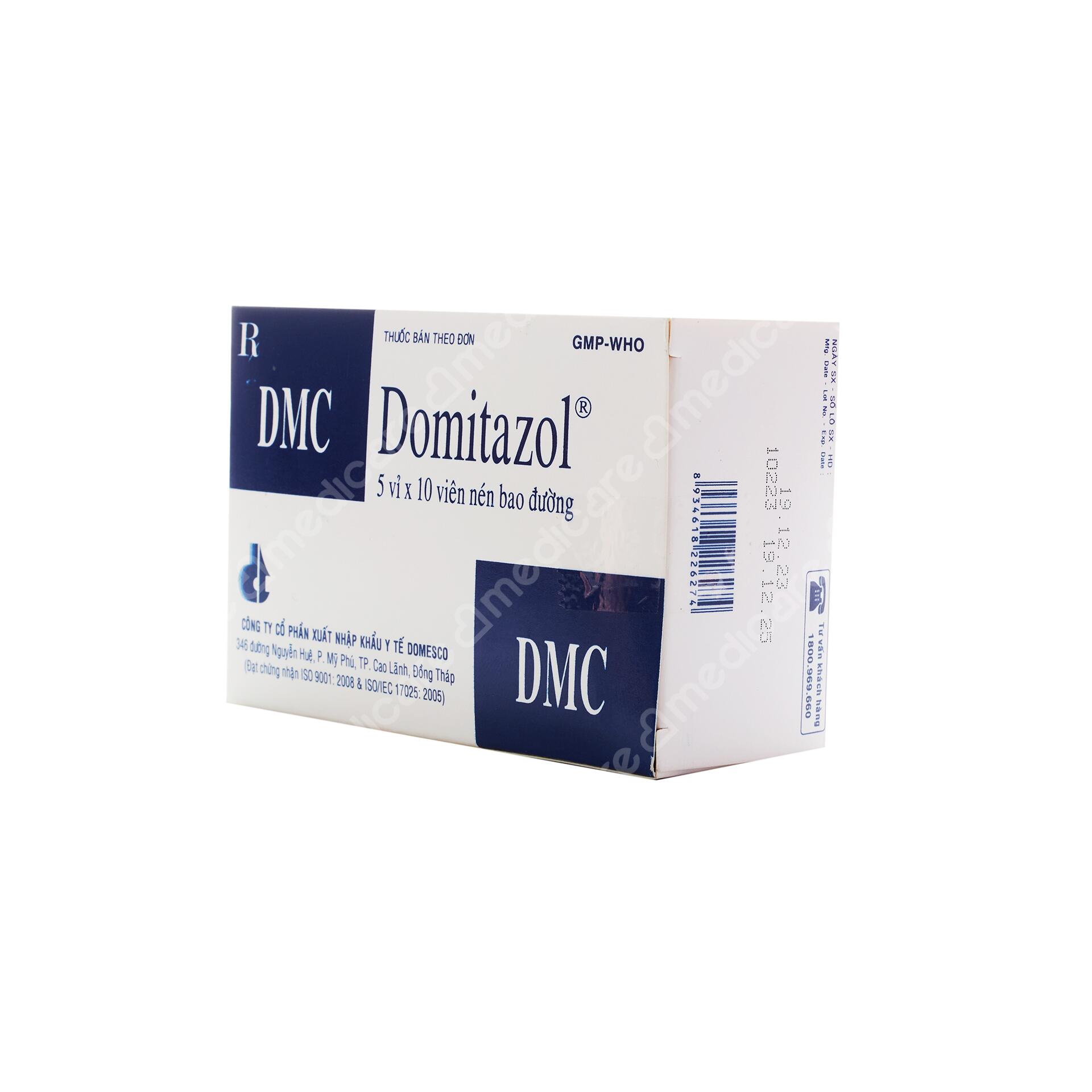 Thuốc Domitazol® do Công ty Cổ phần Xuất Nhập khẩu Y tế Domesco sản xuất, với thành phần chính gồm: Bột hạt Malva (Malva purpurea), Xanh methylene, Camphor monobromide. Domitazol® là thuốc được dùng hỗ trợ điều trị nhiễm trùng đường tiết niệu dưới không có biến chứng.