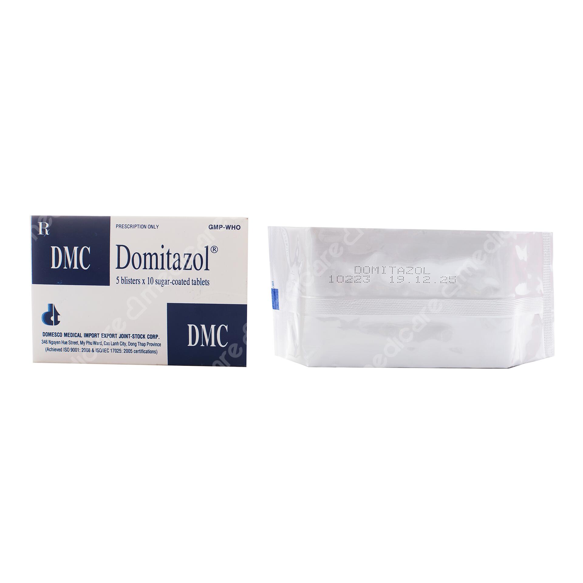 Thuốc Domitazol® do Công ty Cổ phần Xuất Nhập khẩu Y tế Domesco sản xuất, với thành phần chính gồm: Bột hạt Malva (Malva purpurea), Xanh methylene, Camphor monobromide. Domitazol® là thuốc được dùng hỗ trợ điều trị nhiễm trùng đường tiết niệu dưới không có biến chứng.