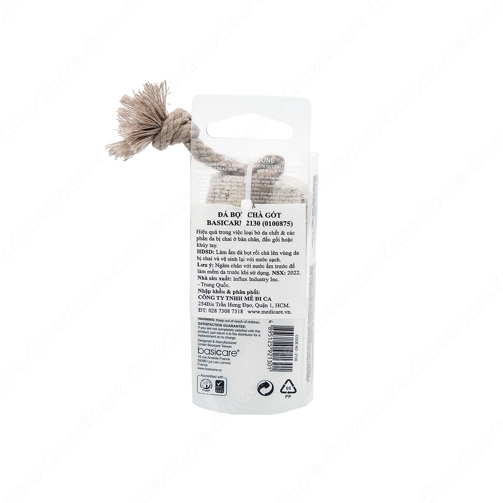 <a id="_heading=h.gjdgxs"></a>Đá Bọt Chà Gót Chân BASICARE 2130 giúp loại bỏ các tế bào chết, da chết, làm mịn màng đôi chân.