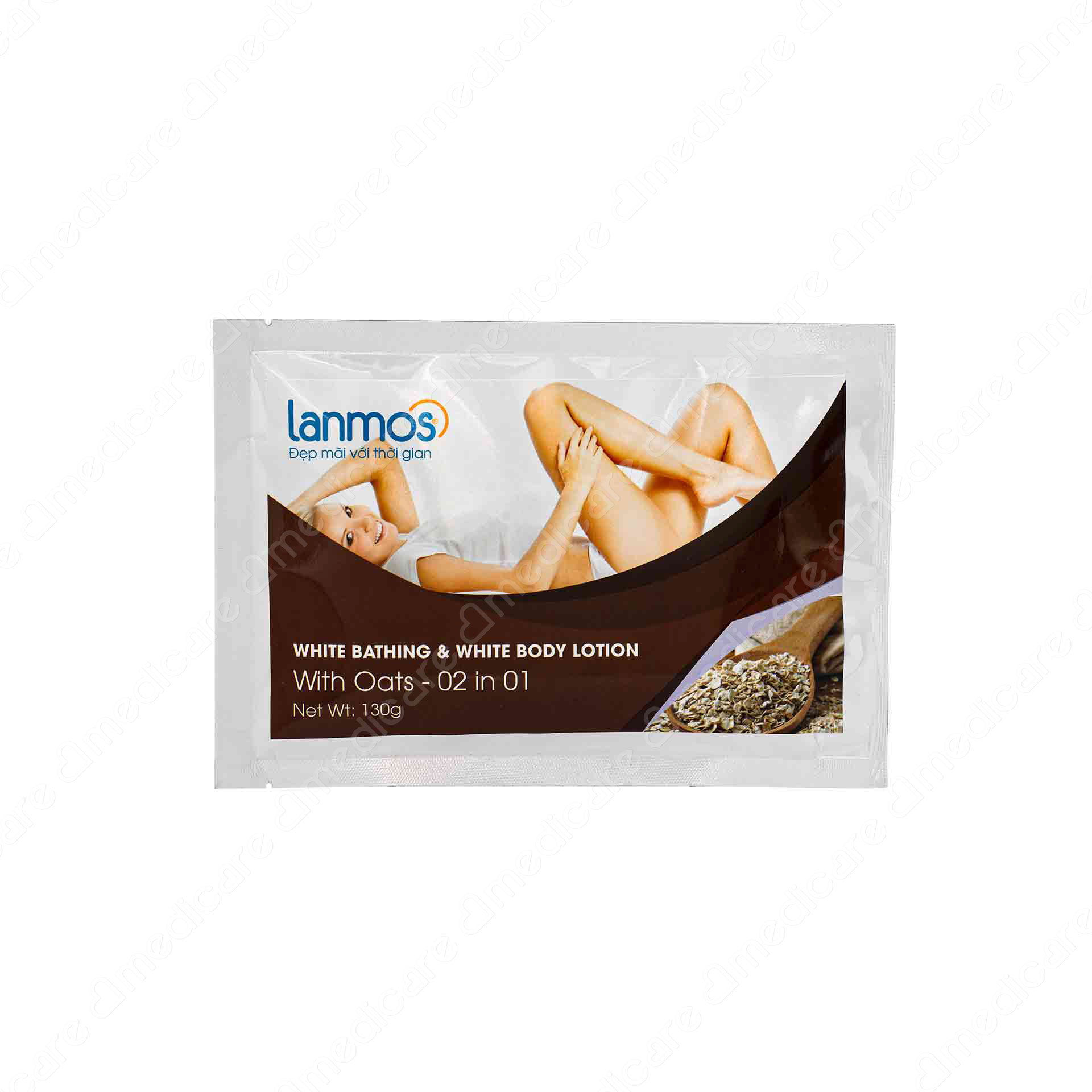 Tắm dưỡng trắng Da LANMOS Yến Mạch 2in1 Gói | 130g