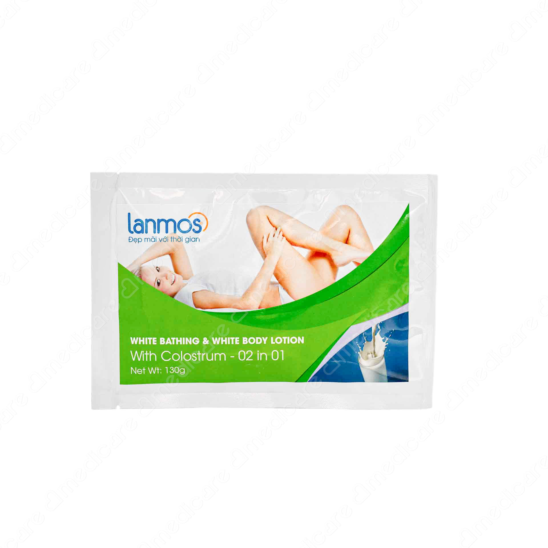 Tắm dưỡng trắng LANMOS Sữa Non 2in1 Gói | 130g