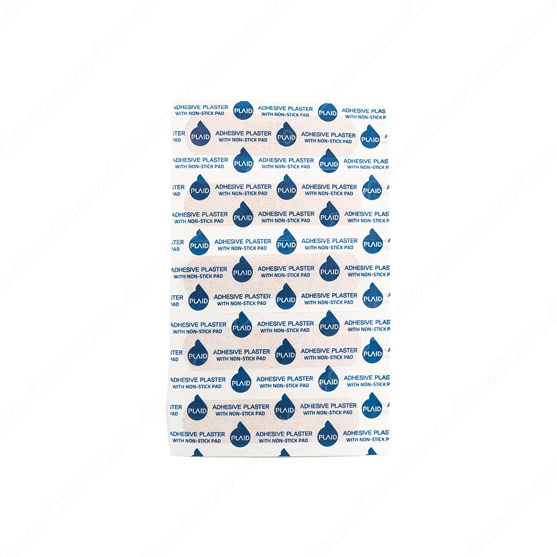 Băng cá nhân PLAID màu da có chứa chất diệt khuẩn bảo vệ vết thương không bị nhiễm trùng.