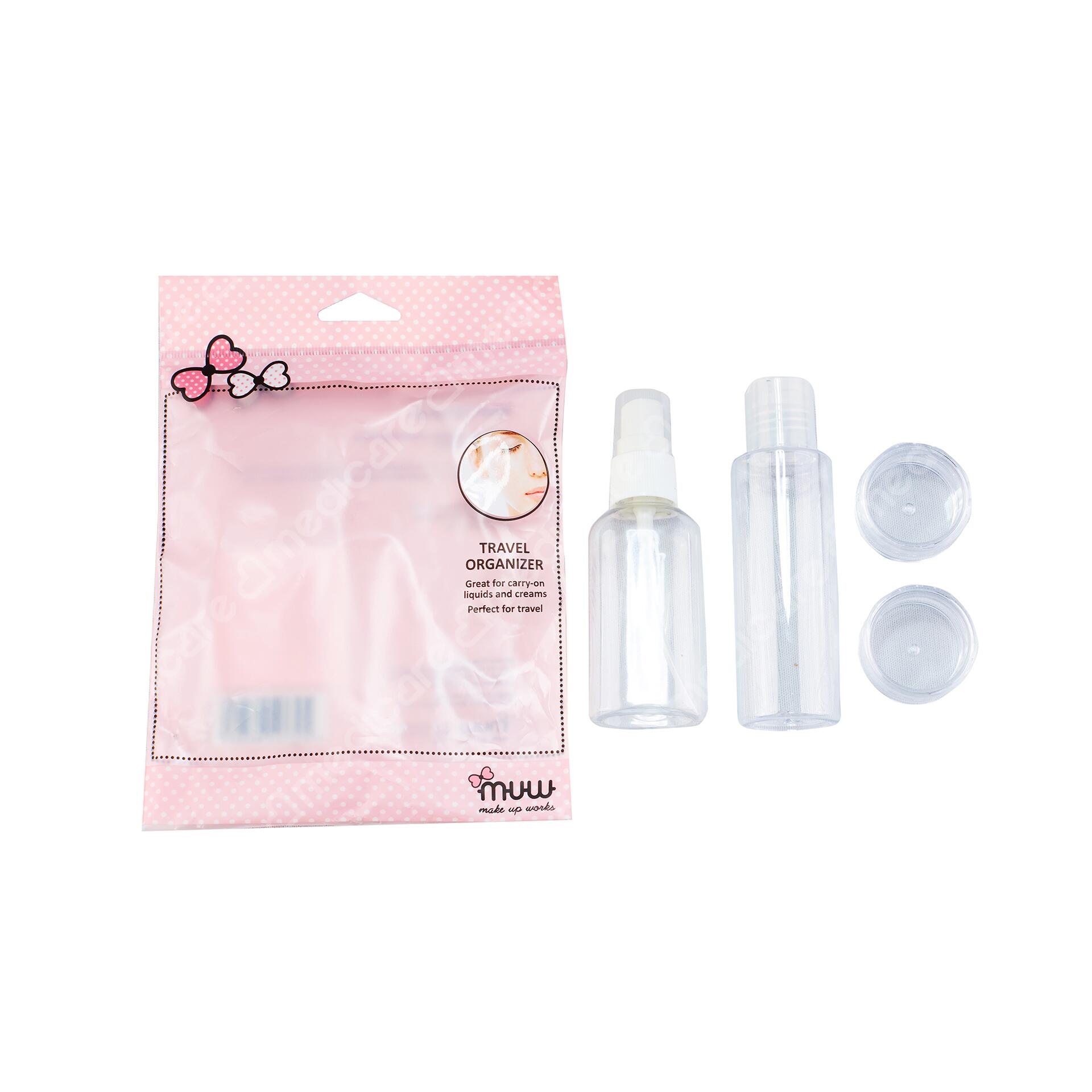 Bộ Chiết Mỹ Phẩm MUW 6528 dùng để chiết và mang theo mỹ phẩm cho những chuyến đi xa ngắn ngày.