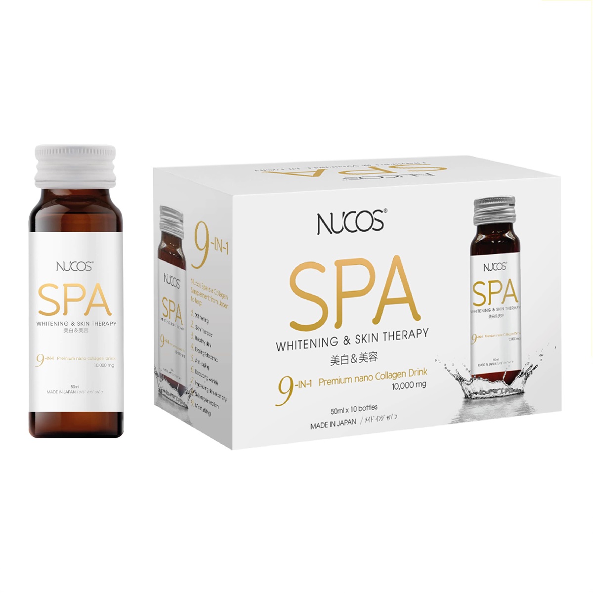 Nước uống NUCOS Spa Collagen 10.000mg Hỗ Trợ Làm Giảm Lão Hóa Da | Hộp 10 chai