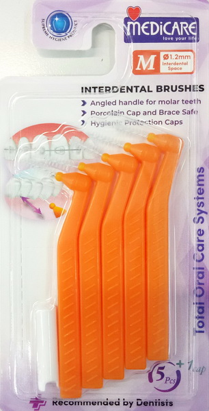 Tăm Chải Kẽ Răng MEDiCARE Chữ L size M | Vỉ 5 cây