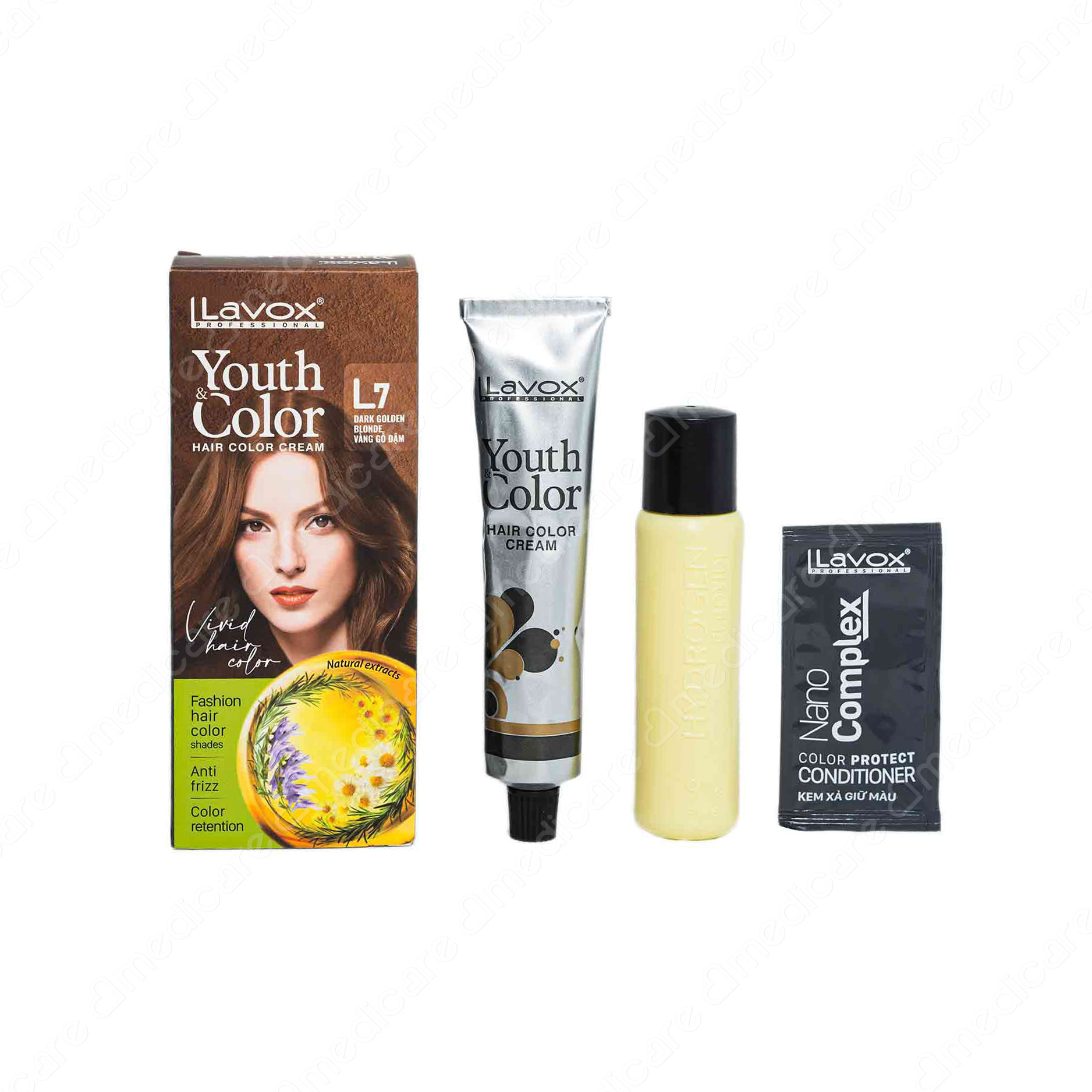 Kem Nhuộm LAVOX L7 Vàng Gỗ Đậm | 60mlx2