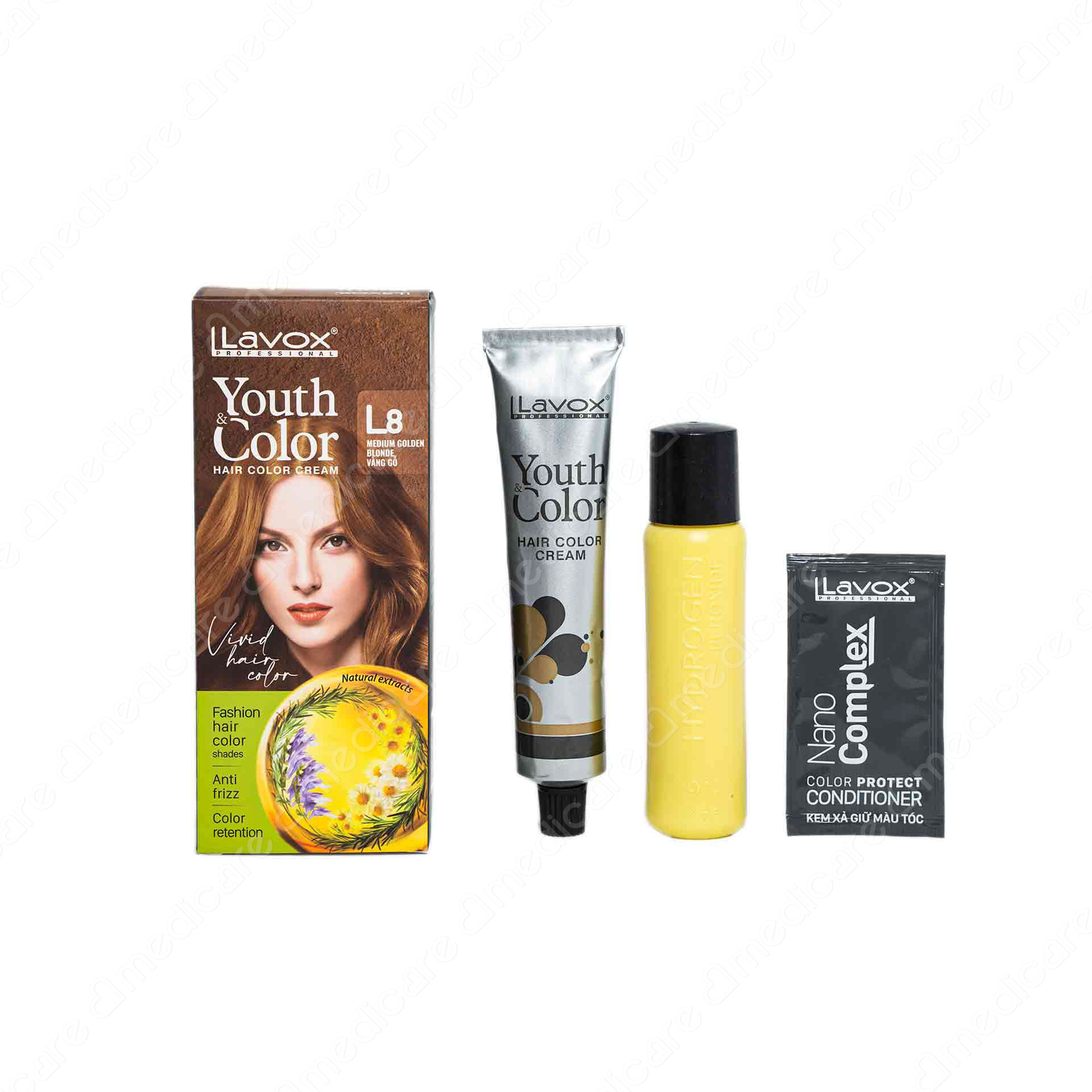 Kem Nhuộm LAVOX L8 Vàng Gỗ | 60mlx2