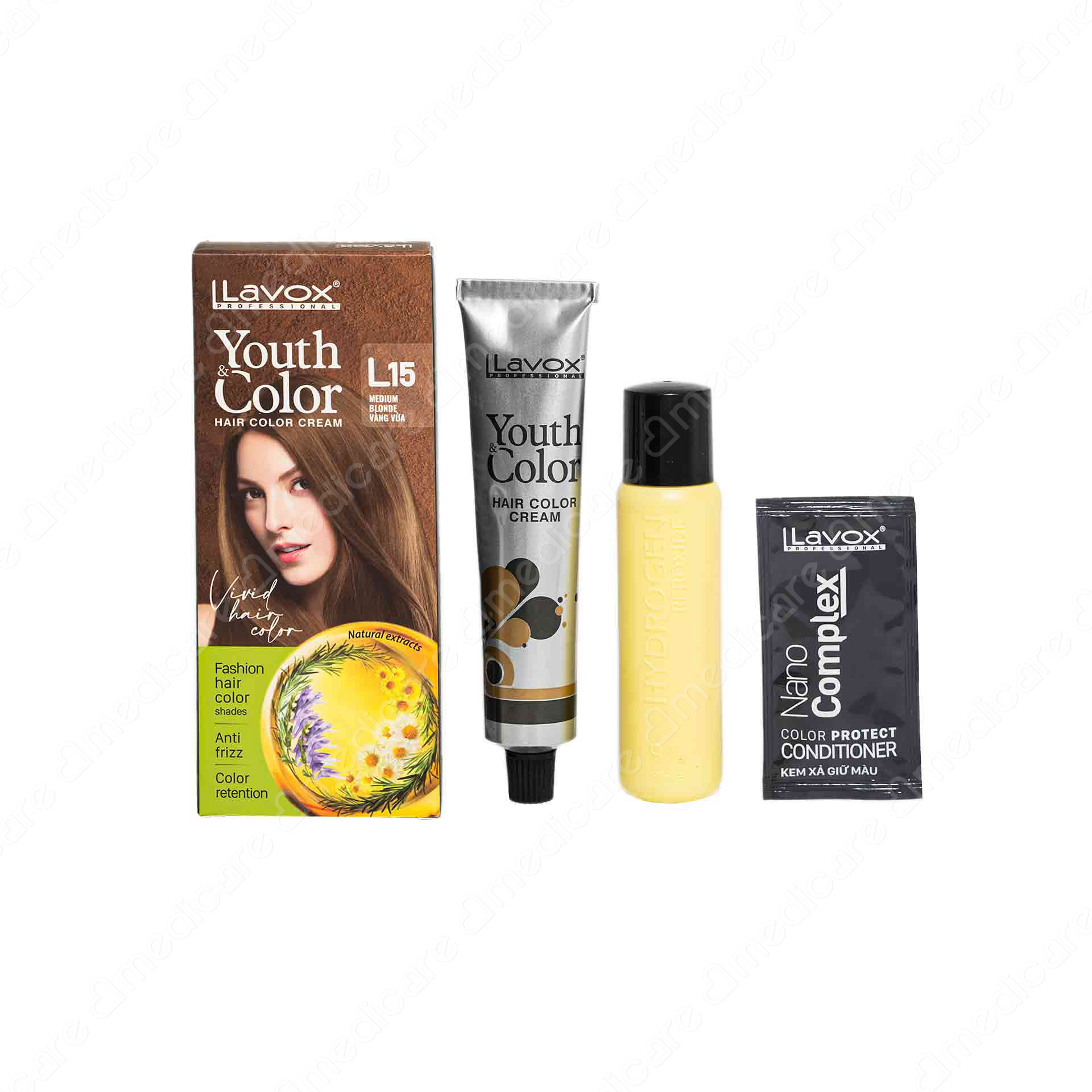 Kem Nhuộm LAVOX L15 Vàng Vừa | 60mlx2