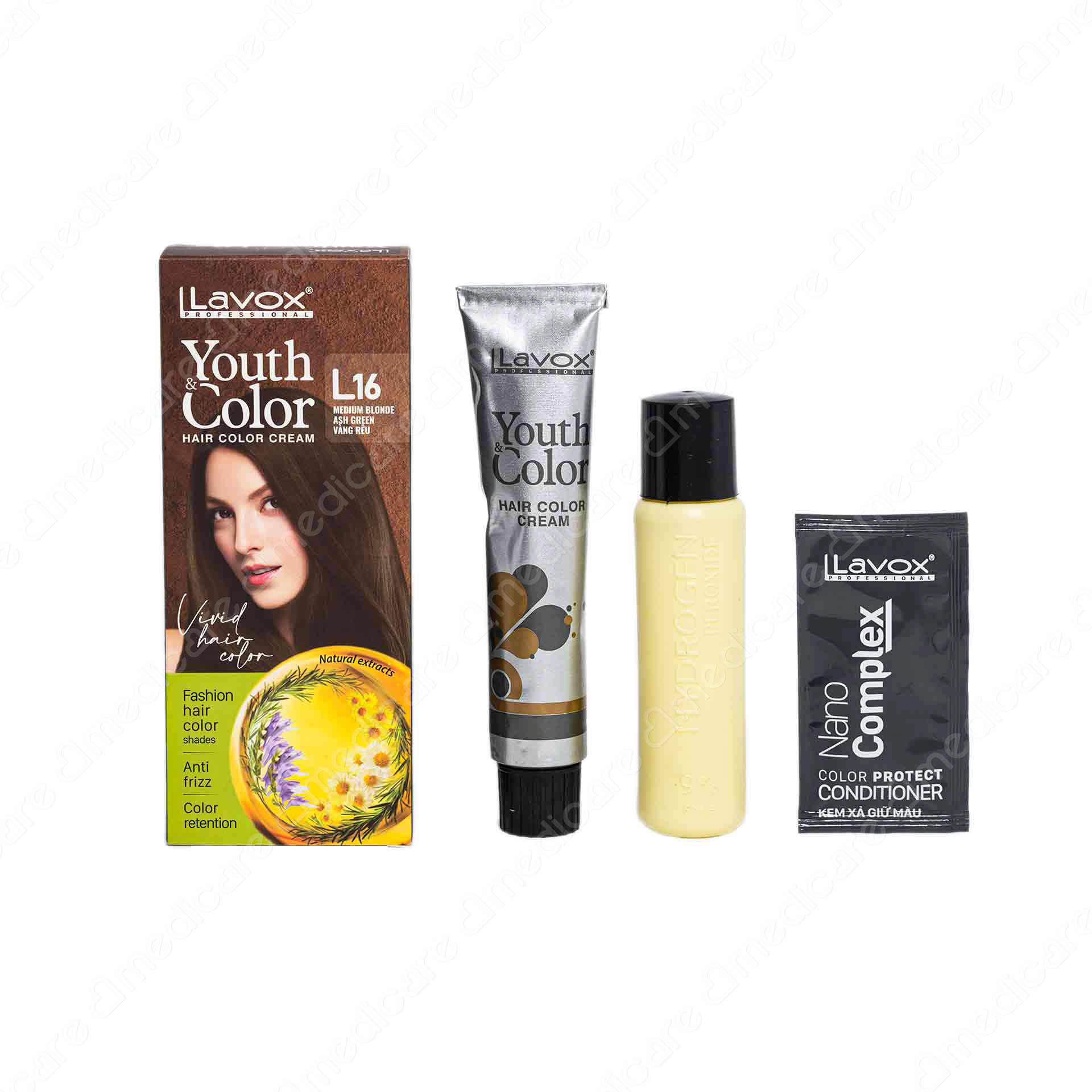 Kem Nhuộm LAVOX L16 Vàng Rêu | 60mlx2