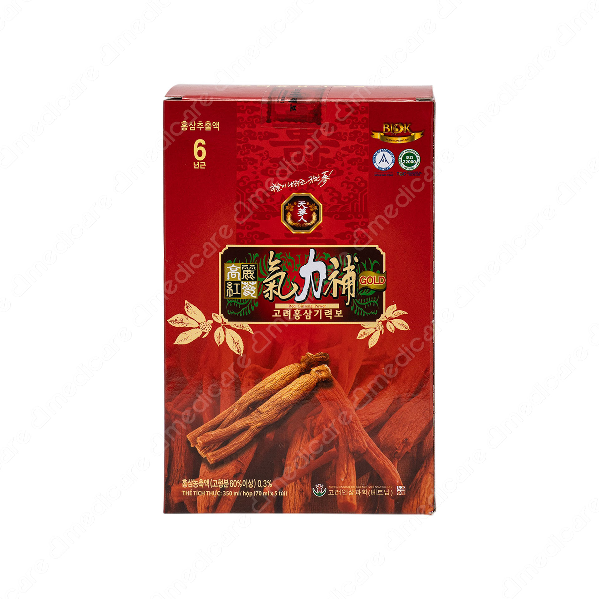 Nước Uống Bổ Dưỡng BIOK Hồng Sâm hộp 5 gói | 70ml