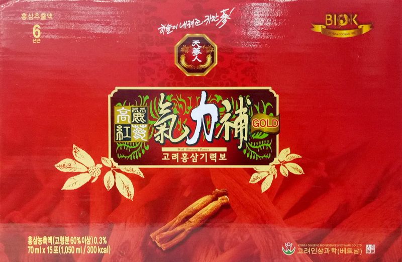 Nước Uống Bổ Dưỡng BIOK Hồng Sâm hộp 15 gói | 70ml