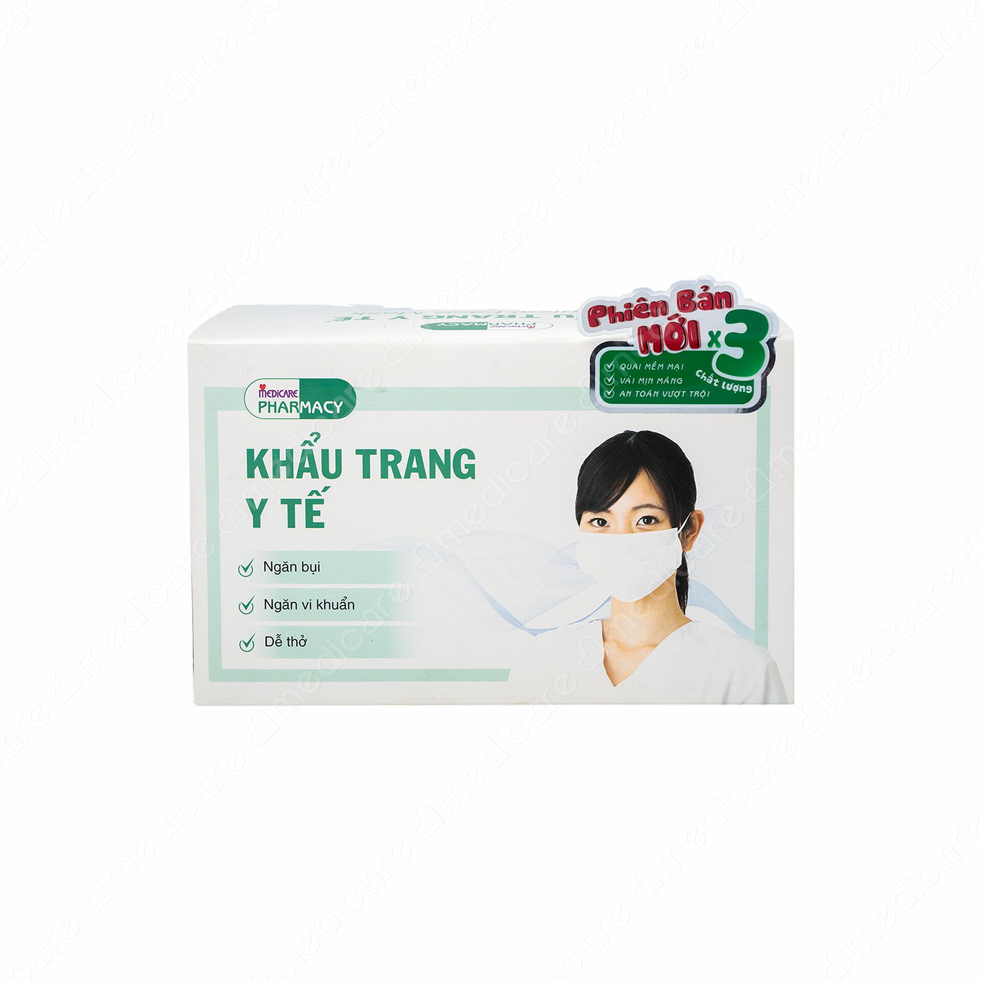 Khẩu Trang Y Tế MEDiCARE PHARMACY 4 Lớp Trắng | Hộp 50 cái