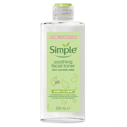 Nước Cân Bằng Da SIMPLE Soothing Facial Toner 100% Alcohol Free Dưỡng Ẩm Dịu Nhẹ  200ml