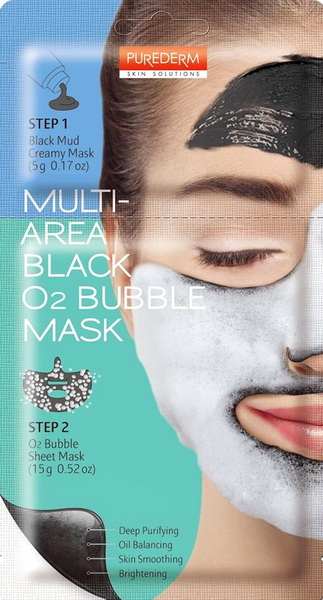 Mặt Nạ PUREDERM 2 Chức Năng Bùn Đen & Oxy |5g+15g