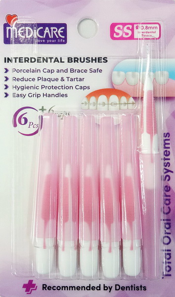 Tăm Chải Kẽ Răng MEDiCARE Chữ I size SS | Vỉ 6 cây