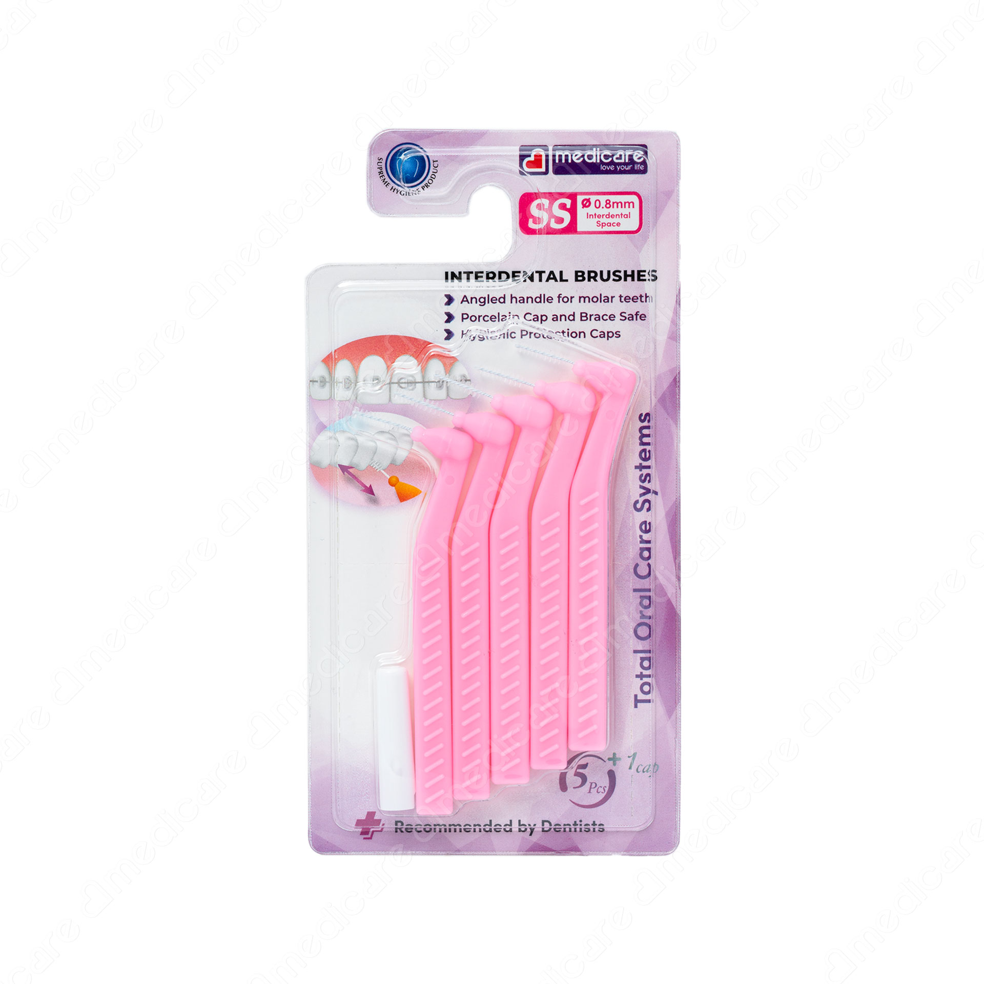 Tăm Chải Kẽ Răng MEDiCARE Chữ L size SS | Vỉ 5 cây