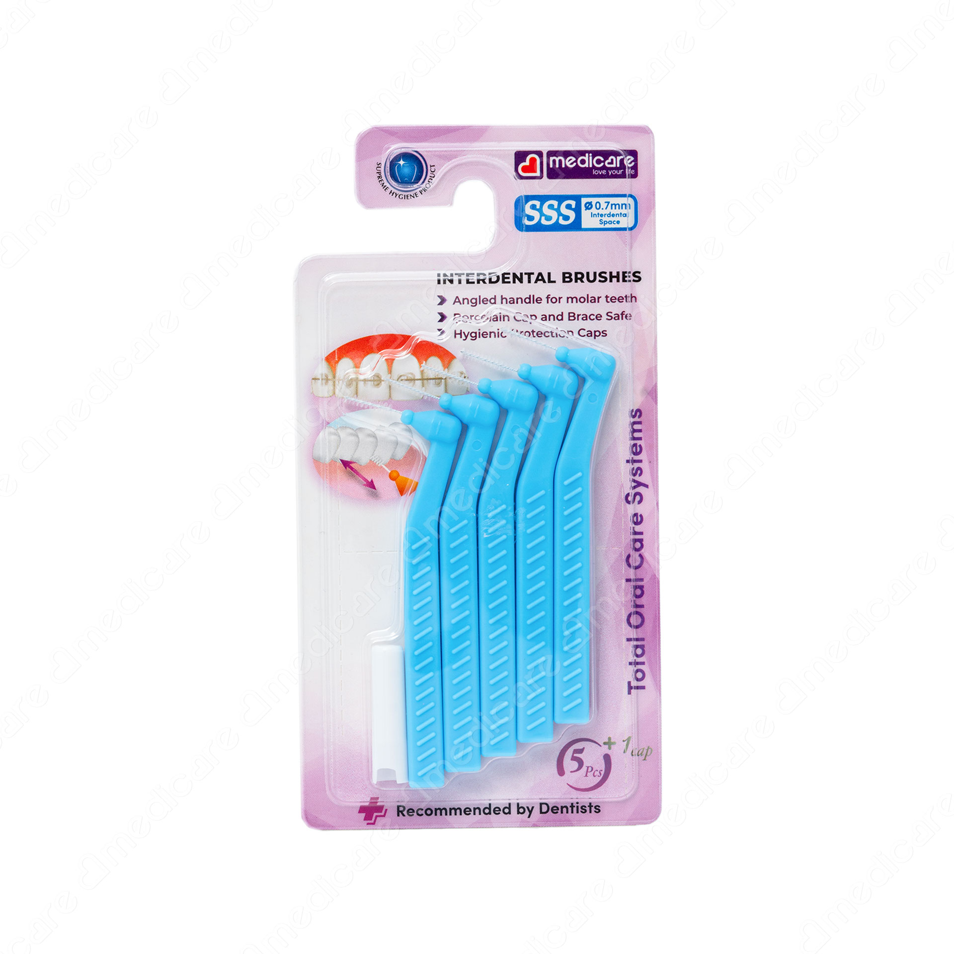 Tăm Chải Kẽ Răng MEDiCARE Chữ L size SSS vỉ 5 cây