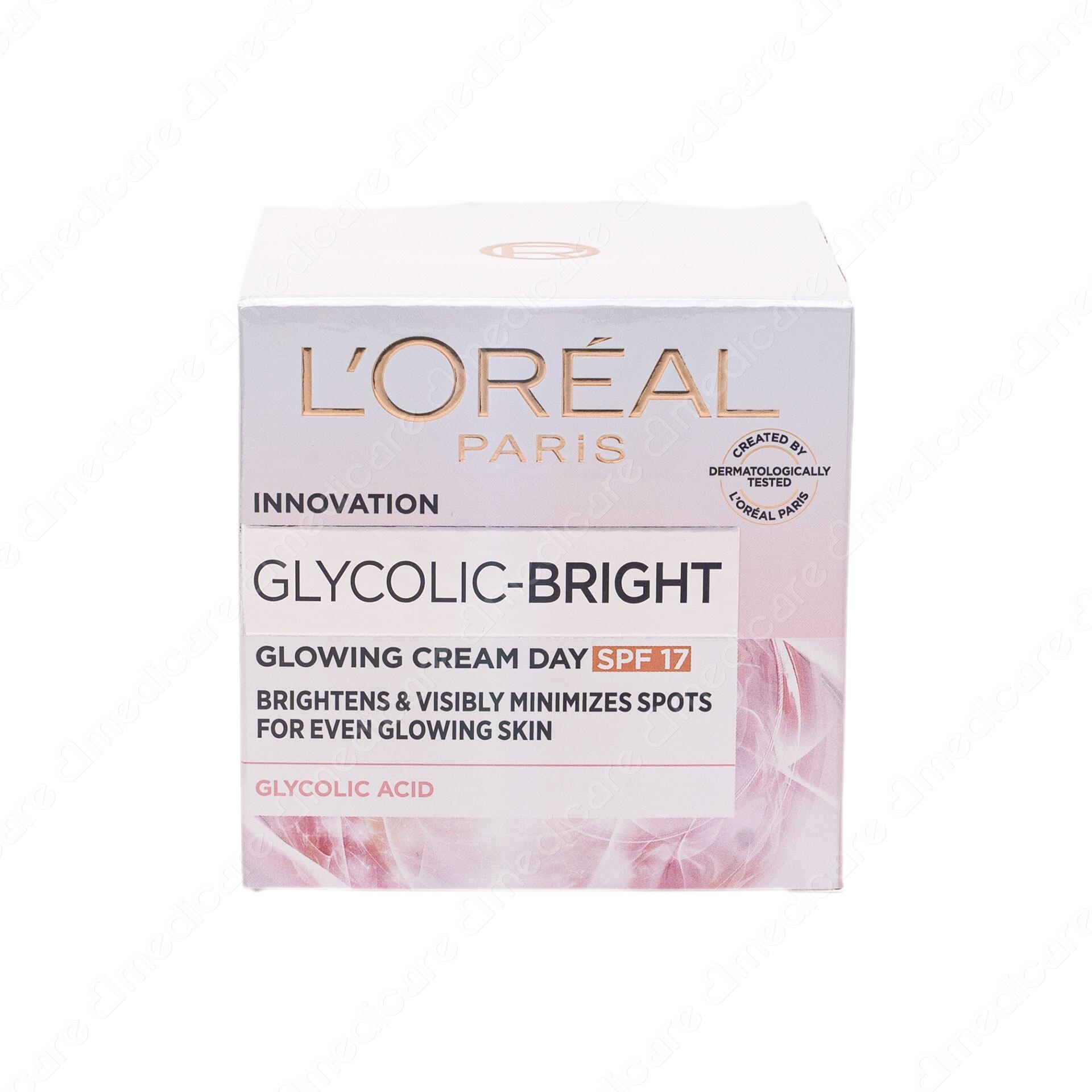 Kem Dưỡng Ban Ngày L’ORÉAL Glycolic Bright Glowing Cream Day SPF17 Cấp Ẩm Sáng Da | 50ml