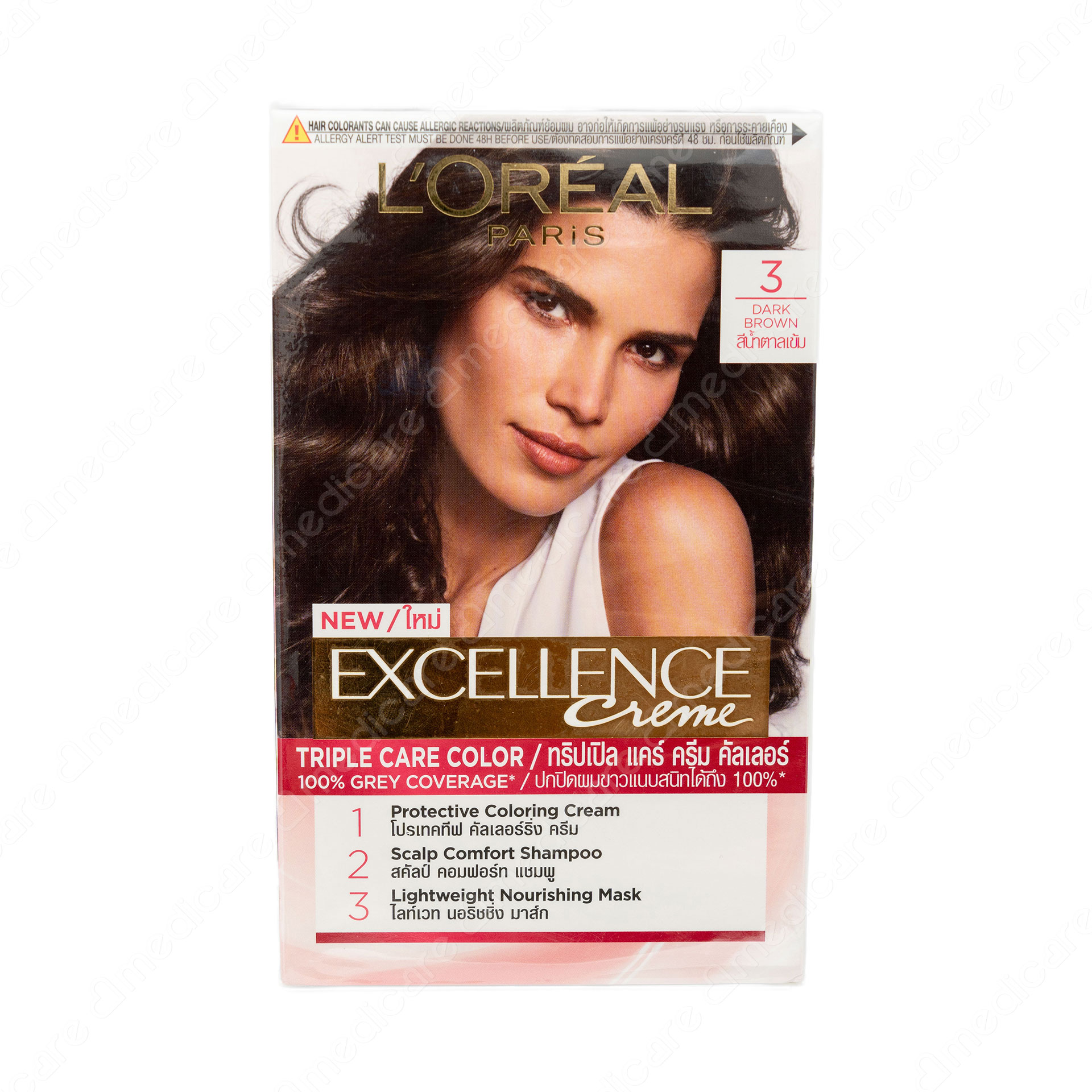 Kem Nhuộm L'ORÉAL Excellence #3 Nâu Đen Tự Nhiên | 172ml