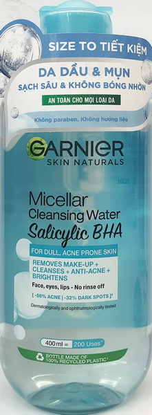 Nước Tẩy Trang GARNIER Da Dầu Ngừa Mụn | 400ml