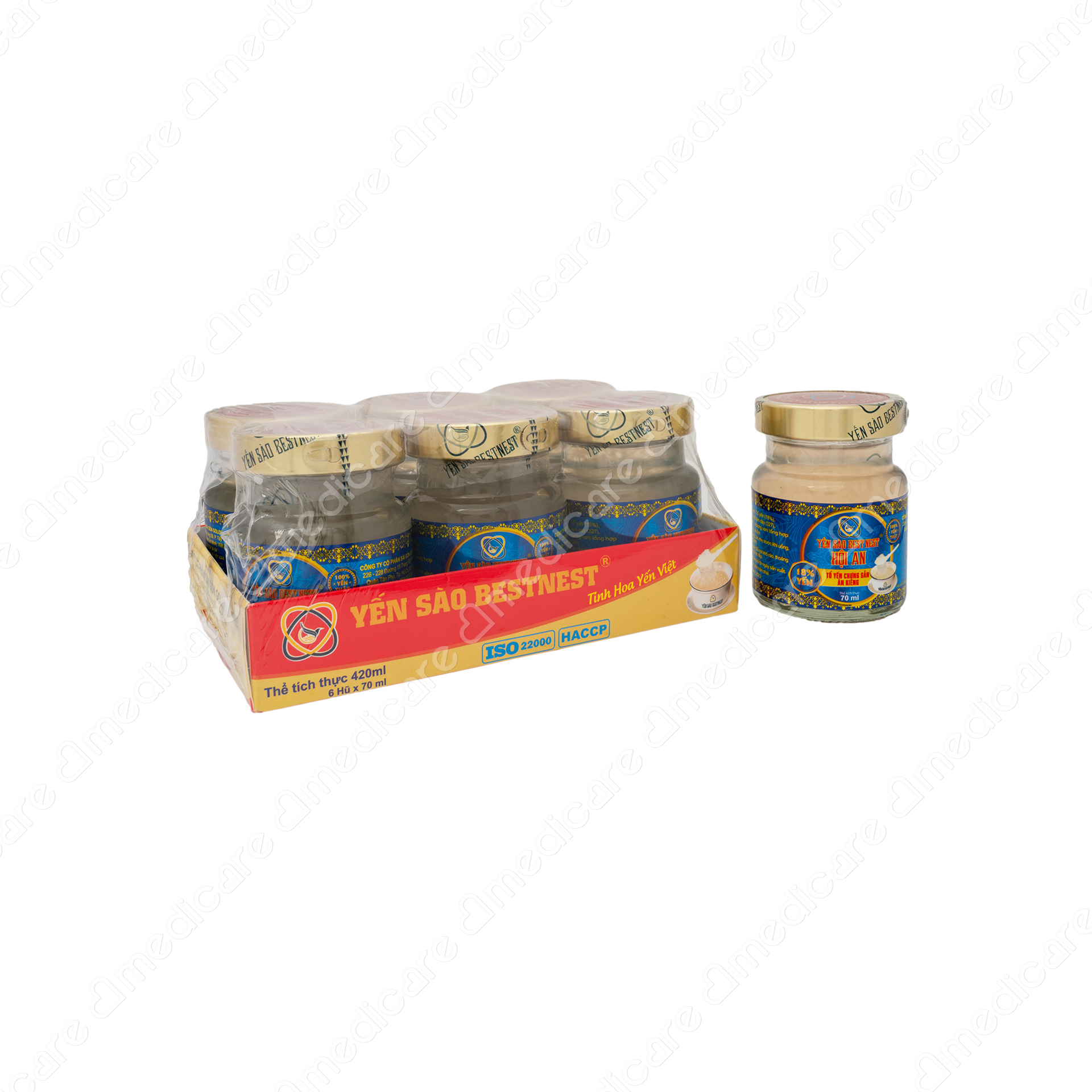 Nước Yến Sào BESTNEST 18% Yến Đường Ăn Kiêng lốc | 6 lọ