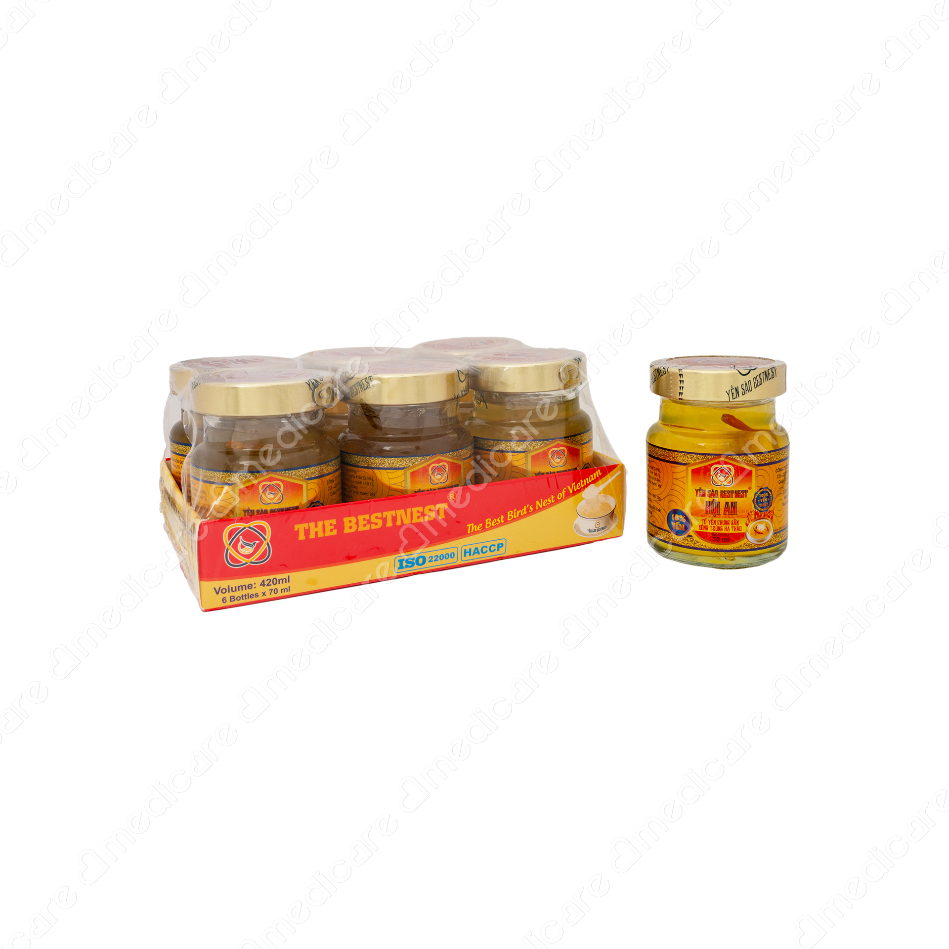 Nước Yến Sào BESTNEST 18% Yến Đông Trùng Hạ Thảo | lốc 6 lọ