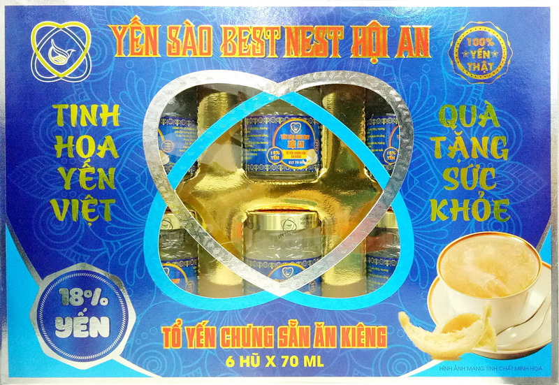 Nước Yến Sào BESTNEST 18% Yến Đường Ăn Kiêng Hộp 6 Lọ | 70ml