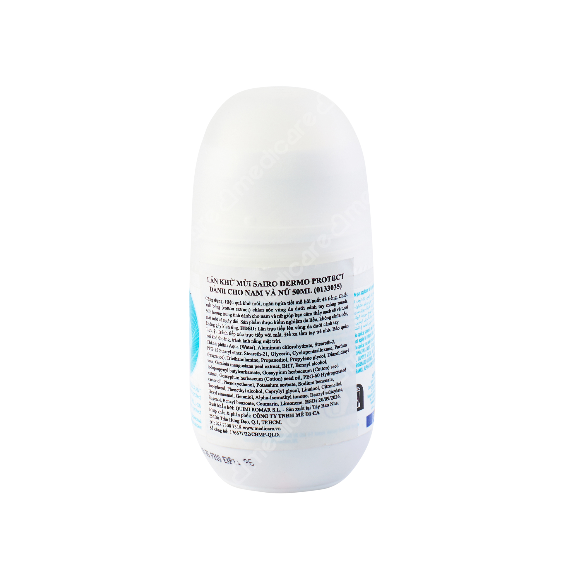 Lăn Khử Mùi SAIRO Dermo Protect Dành Cho Cả Nam và Nữ với hương nước hoa trung tính (unisex) giúp bạn cảm thấy sạch sẽ và tươi mát suốt cả ngày dài. Ngăn ngừa tiết mồ hôi trong 48 giờ với công thức không chứa cồn.