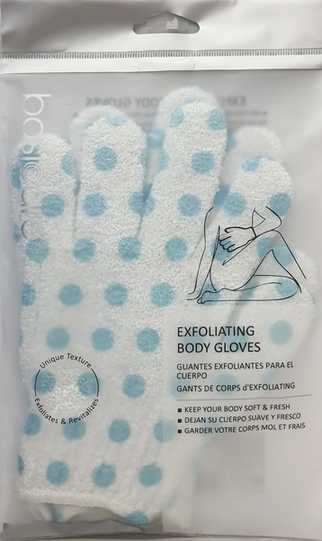 Găng Tay Tẩy Tế Bào Chết BASICARE Chấm Bi Xanh 2268