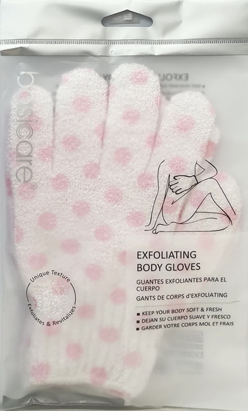 Găng Tay Tẩy Tế Bào Chết BASICARE Chấm Bi Hồng 2269