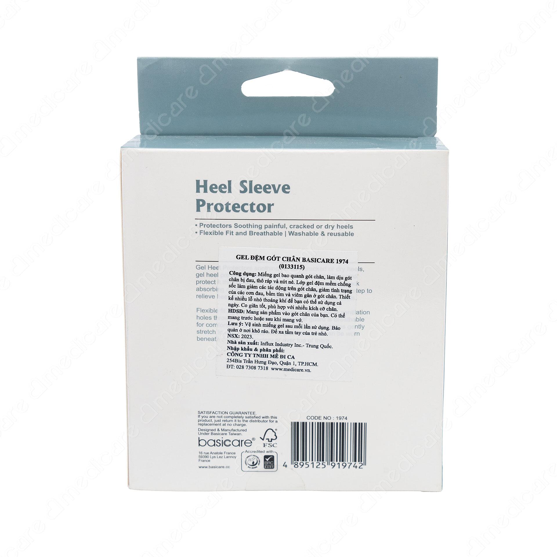 <a id="_heading=h.30j0zll"></a>Gel đệm gót chân BASICARE 1974 được thiết kế vừa vặn linh hoạt và thoáng khí, giúp làm dịu gót chân bị đau, nứt hoặc khô, bao quanh gót chân và bảo vệ gót chân mang lại cảm giác thoải mái cả ngày.