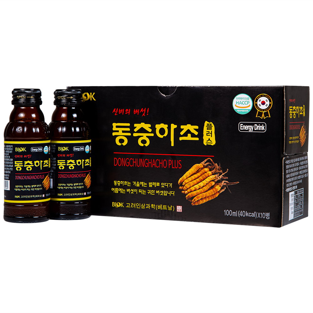 Nước Uống Bổ Dưỡng BIOK Đông Trùng Hạ Thảo hộp 10 chai | 100ml
