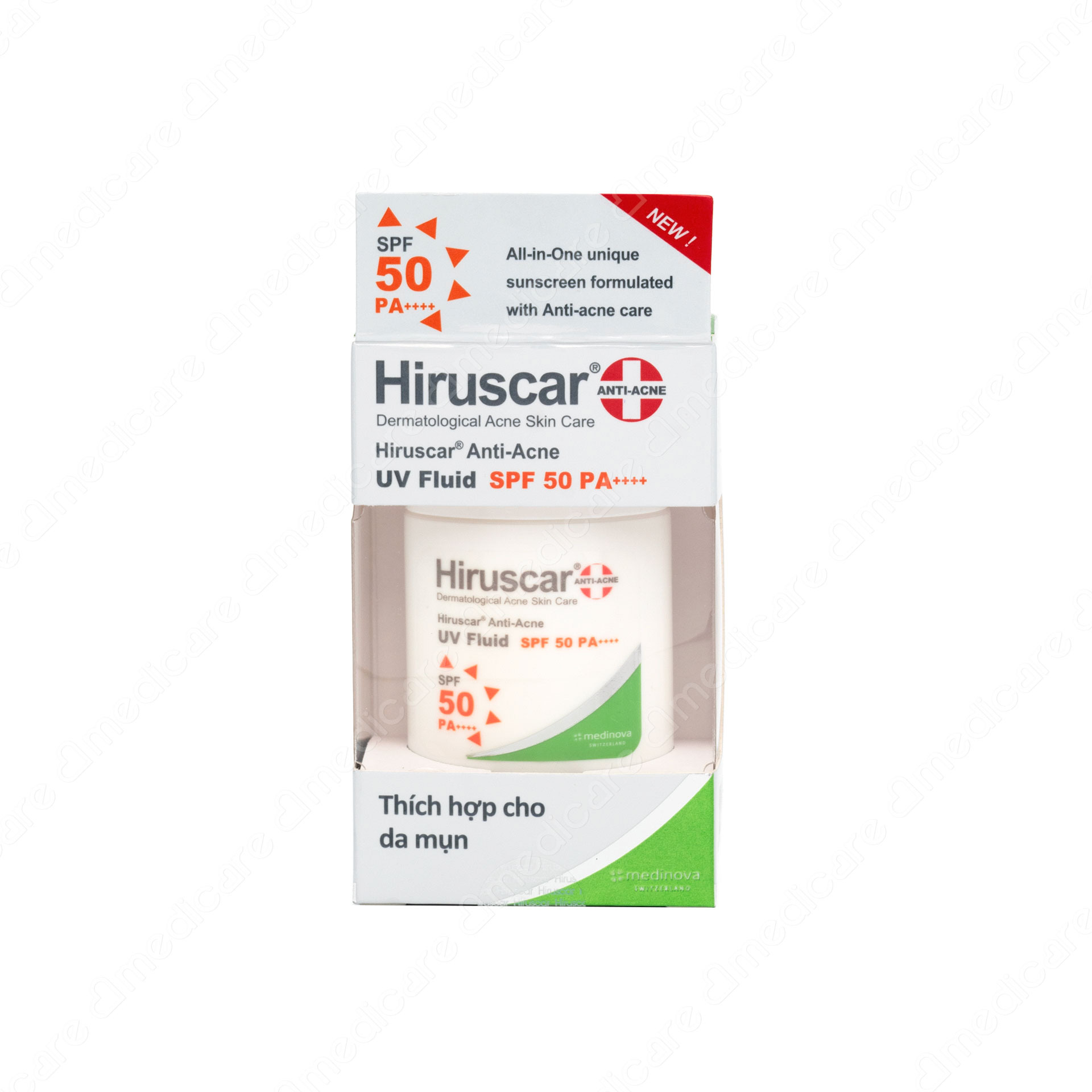 Kem Chống Nắng HIRUSCAR Ngừa Mụn SPF50 PA++++ | 25g