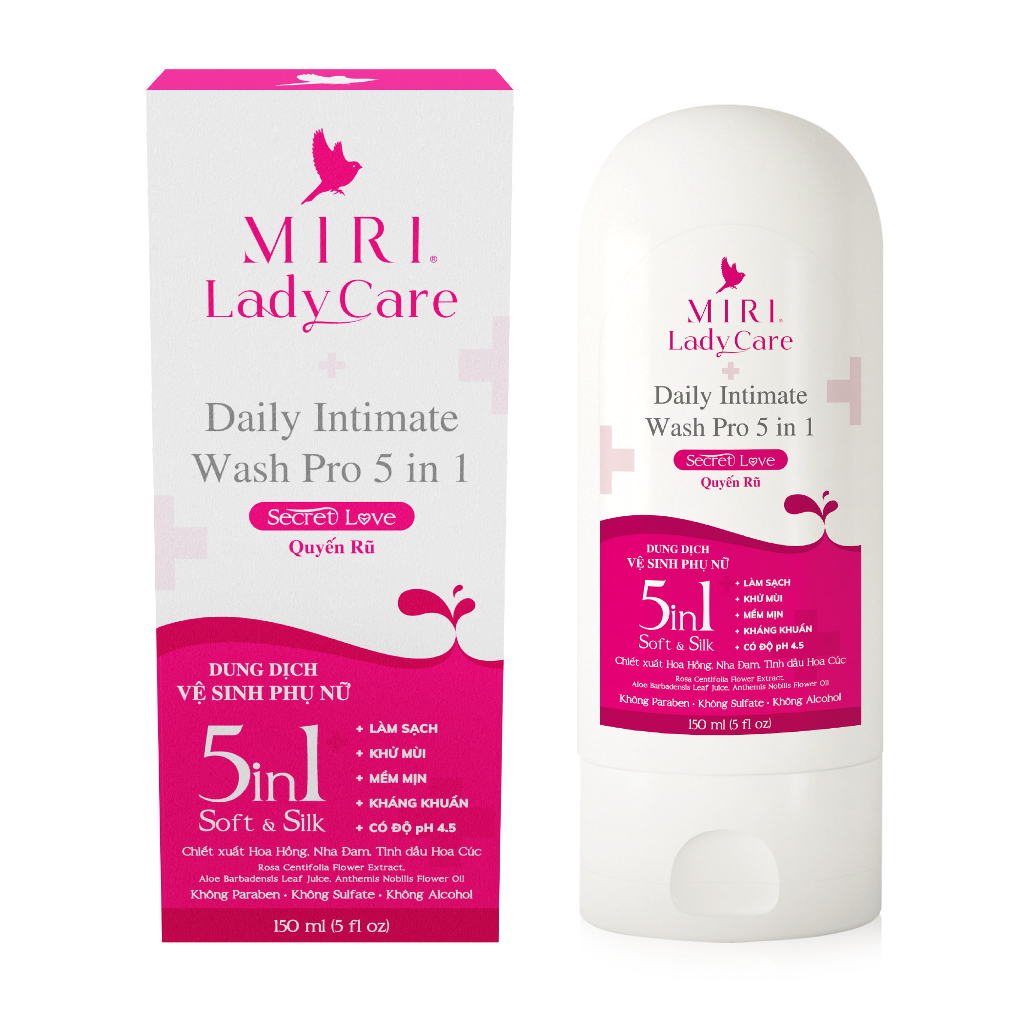 Dung Dịch Vệ Sinh Phụ Nữ MIRI Lady Care 5in1 Hương Quyến Rũ | 150ml