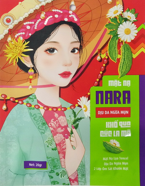 Mặt Nạ NARA Lụa Tencel Khổ Qua Cúc La Mã Dịu Da Ngăn Ngừa Mụn | 20g