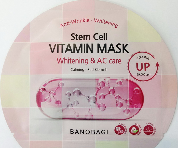 Mặt Nạ BANOBAGI Stem Cell Vitamin Dưỡng Sáng Chăm Sóc Da Mụn Màu Hồng Nhạt | 30g
