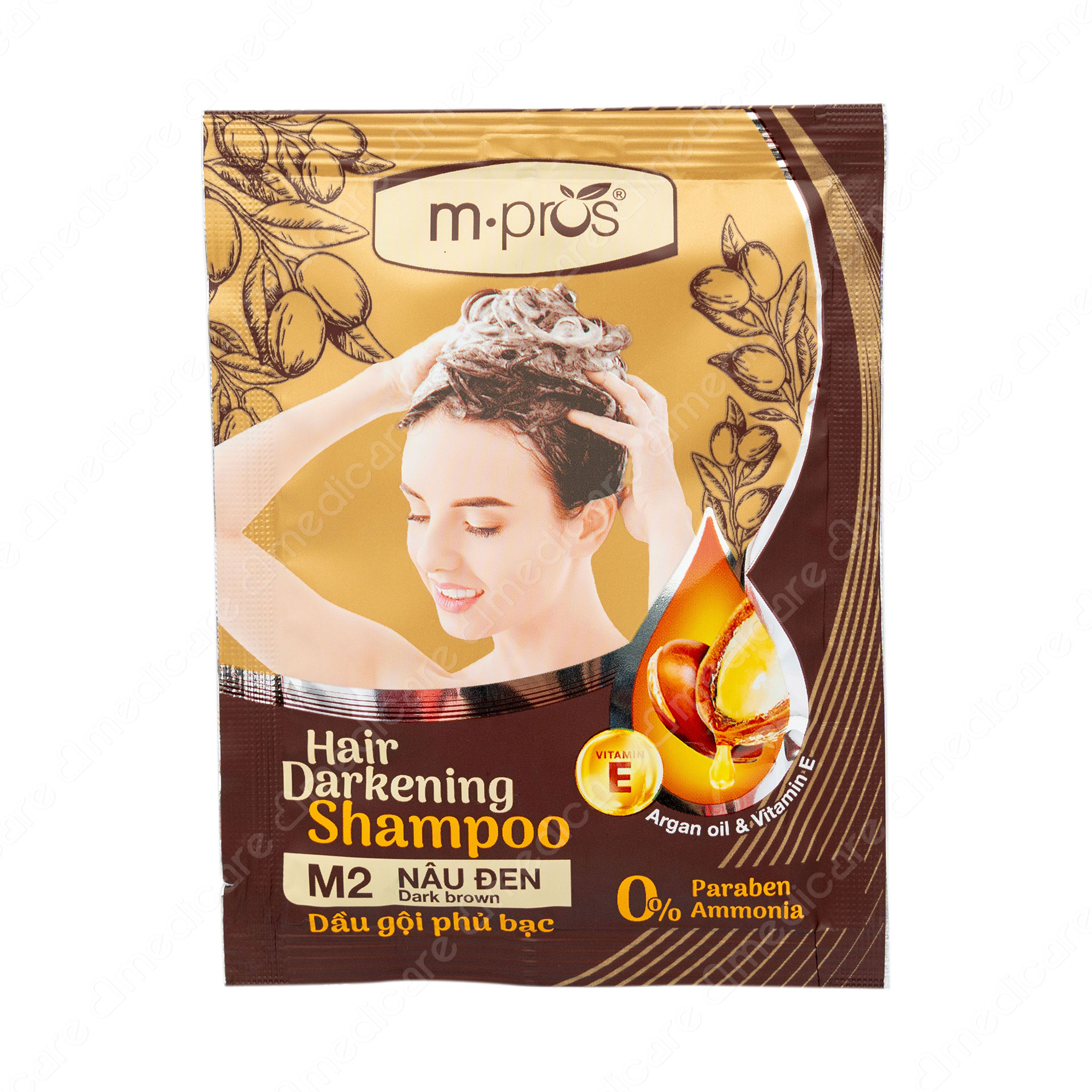 Dầu Gội Phủ Bạc M.PROS M2 Nâu Đen | 25ml