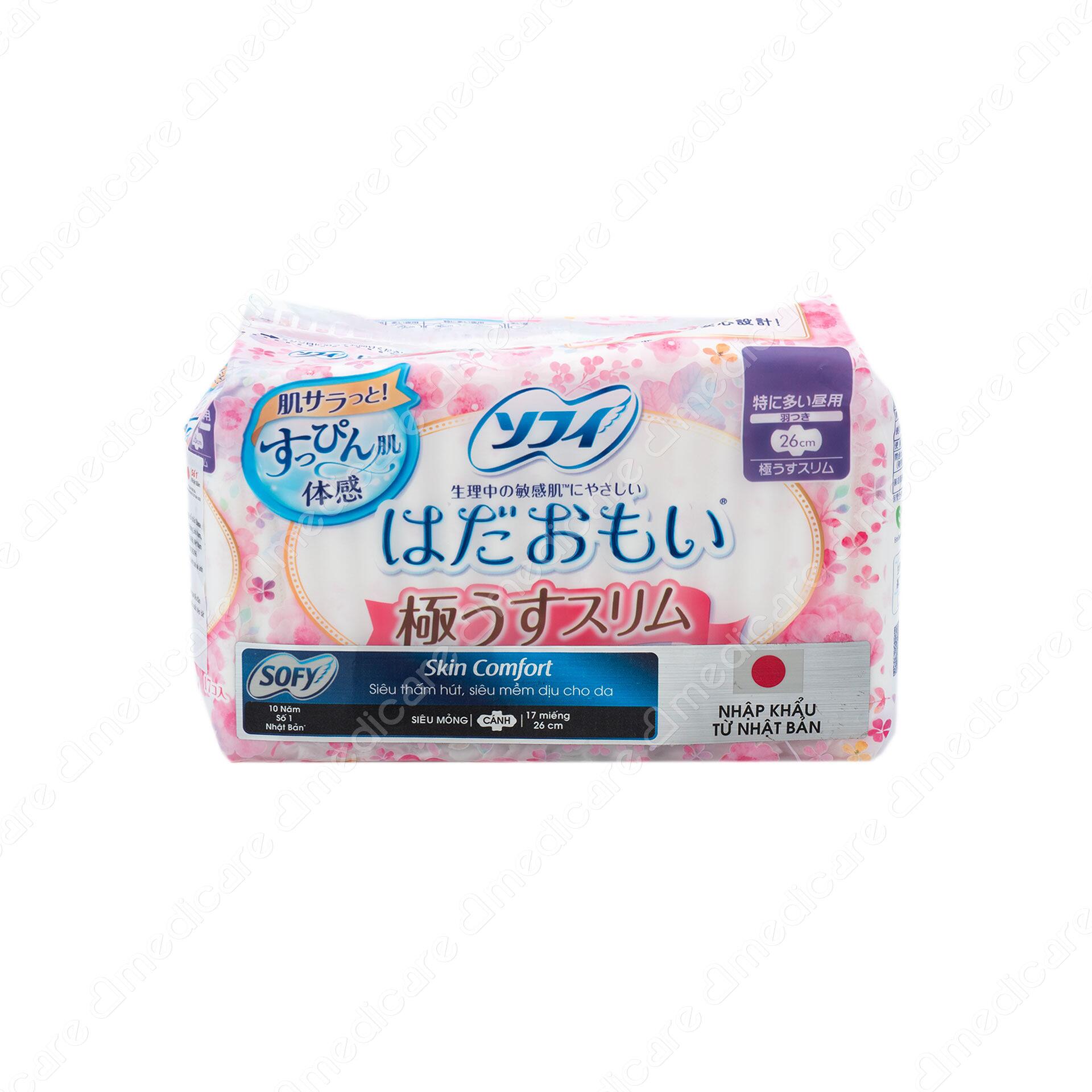 Băng Vệ Sinh SOFY Skin Comfort Ultra Thin 26cm 17 Miếng