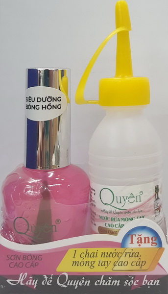 Bộ Sơn Siêu Dưỡng Bóng Hồng QUYÊN 16ml + Nước Rửa 40ml