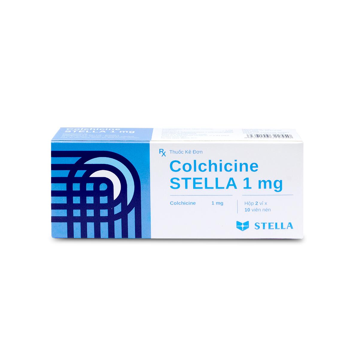 Thuốc Colchicine Stella có thành phần chính là Colchicin. Đây là thuốc được chỉ định để điều trị cơn gút cấp và phòng ngừa ngắn hạn trong quy trình điều trị khởi đầu với Allopurinol và các thuốc gây uric niệu.