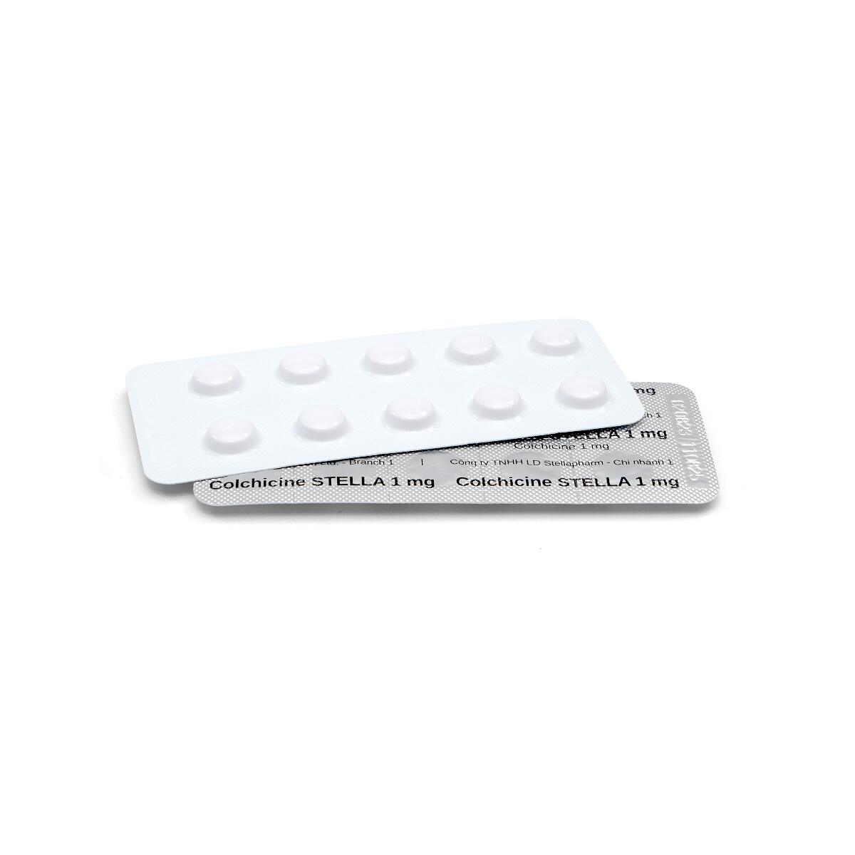 Thuốc Colchicine Stella có thành phần chính là Colchicin. Đây là thuốc được chỉ định để điều trị cơn gút cấp và phòng ngừa ngắn hạn trong quy trình điều trị khởi đầu với Allopurinol và các thuốc gây uric niệu.