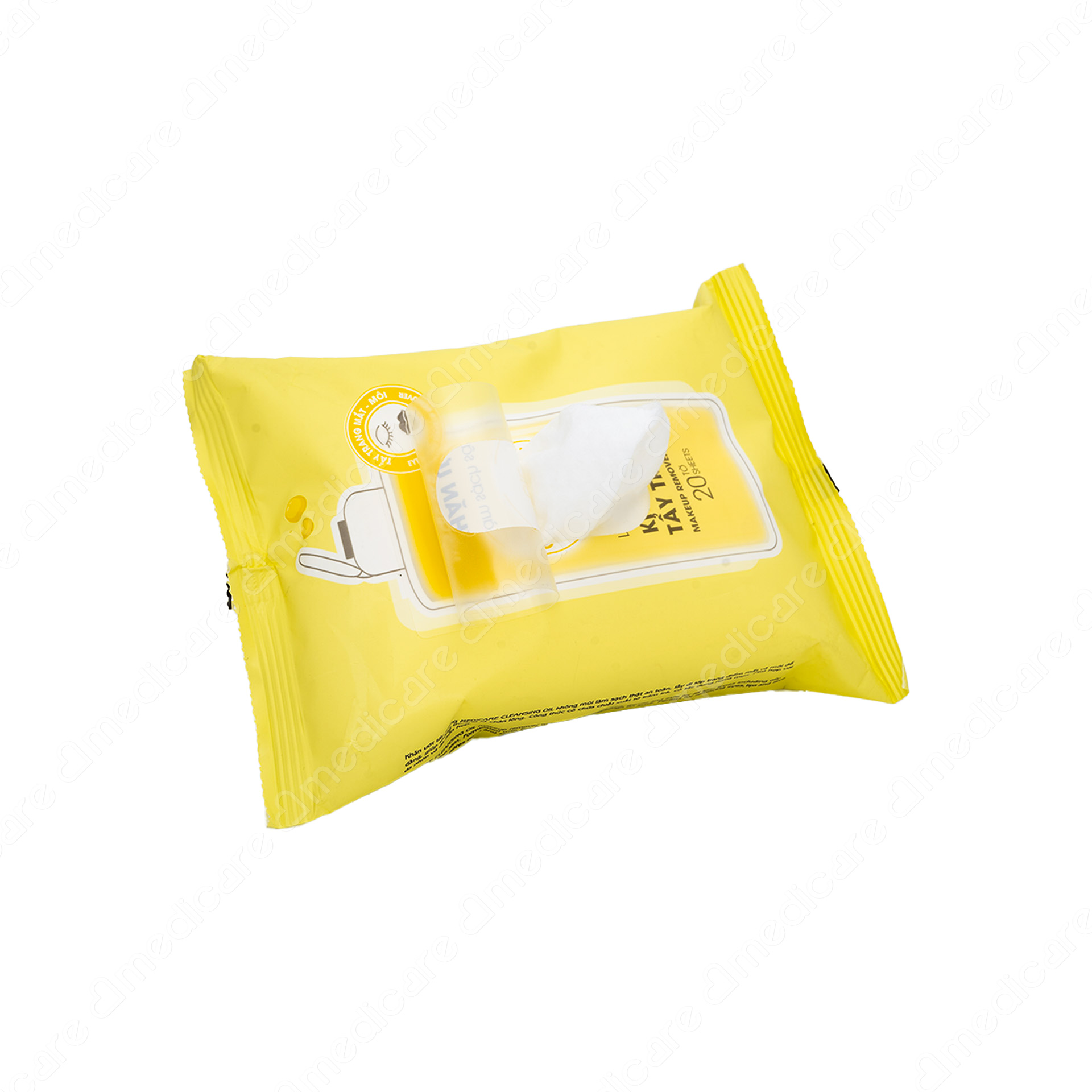 Khăn ướt tẩy trang MEDiCARE Cleansing Oil không mùi làm sạch thật an toàn, lấy đi lớp trang điểm mắt và môi dễ dàng, giúp thông thoáng lỗ chân lông. Công thức có chứa chiết xuất từ tràm trà có tác dụng ngừa mụn. Phù hợp với da nhờn và da hỗn hợp.