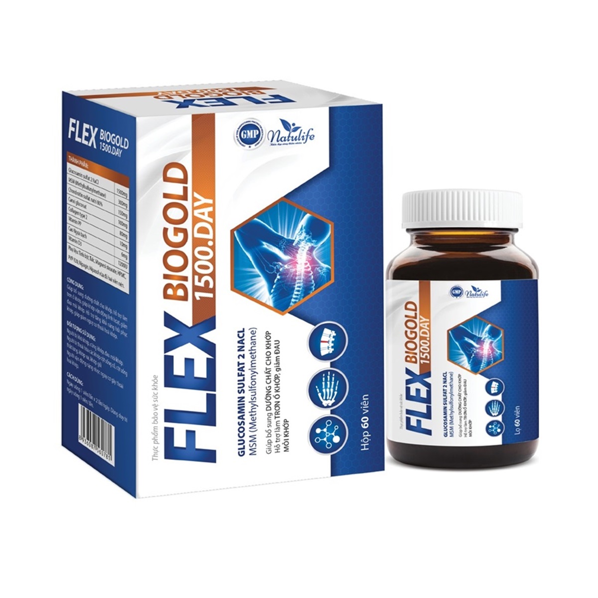 Viên Uống NATULIFE Flex Biogold 1500day Bổ Sung Chất Cho Khớp | Hộp 60 viên