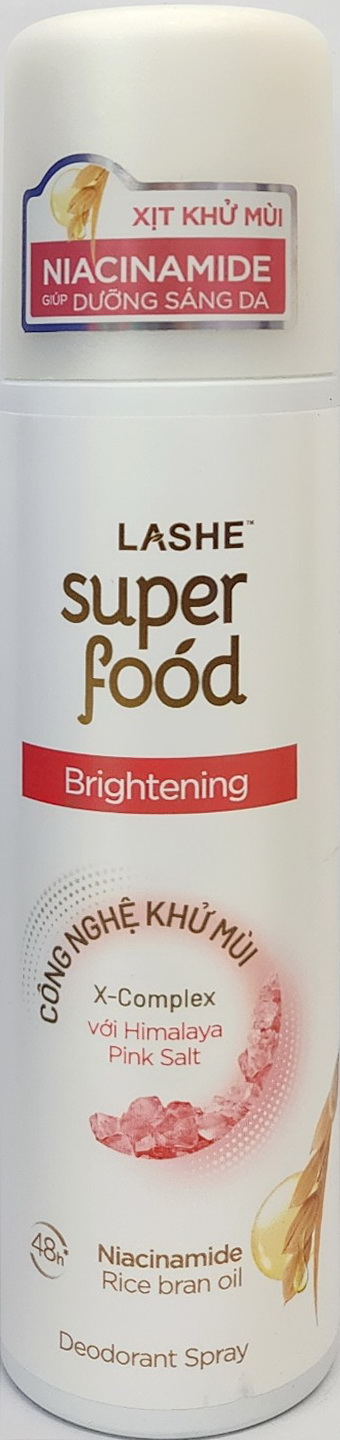 Xịt Khử Mùi LASHE Super Food Brightening Dưỡng Sáng Da | 140ml