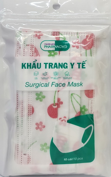 Khẩu Trang MEDiCARE 4 Lớp Dâu | Túi 10 cái