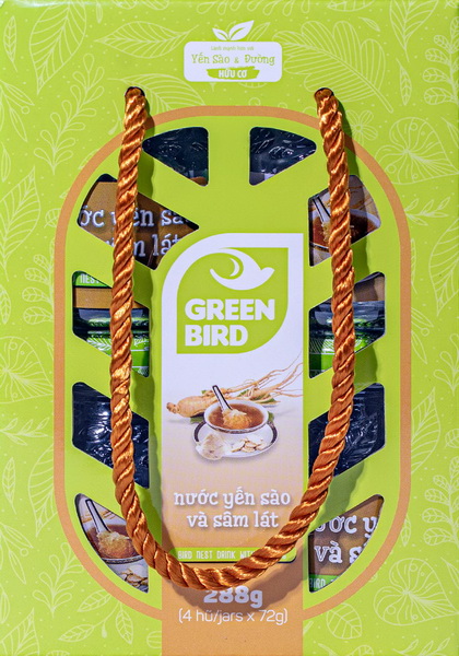 Nước Uống Bổ Dưỡng GREEN BIRD Yến Sào và Sâm Lát  | Hộp 4 hũ 