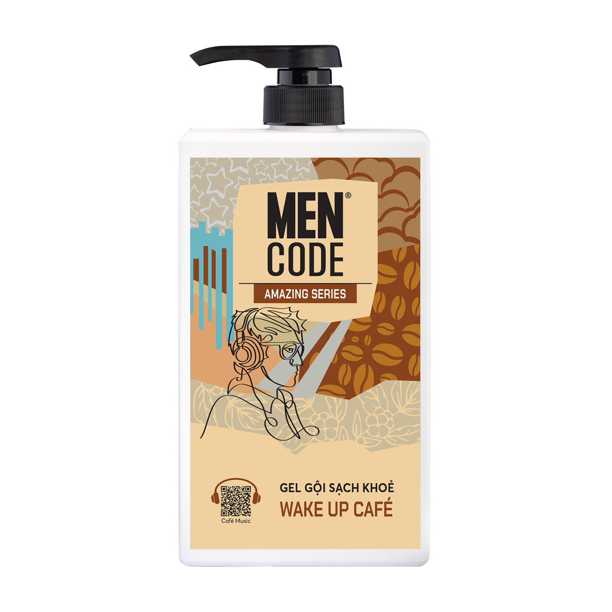 Gel Gội Sạch Khỏe MENCODE Wake Up Café | 630ml