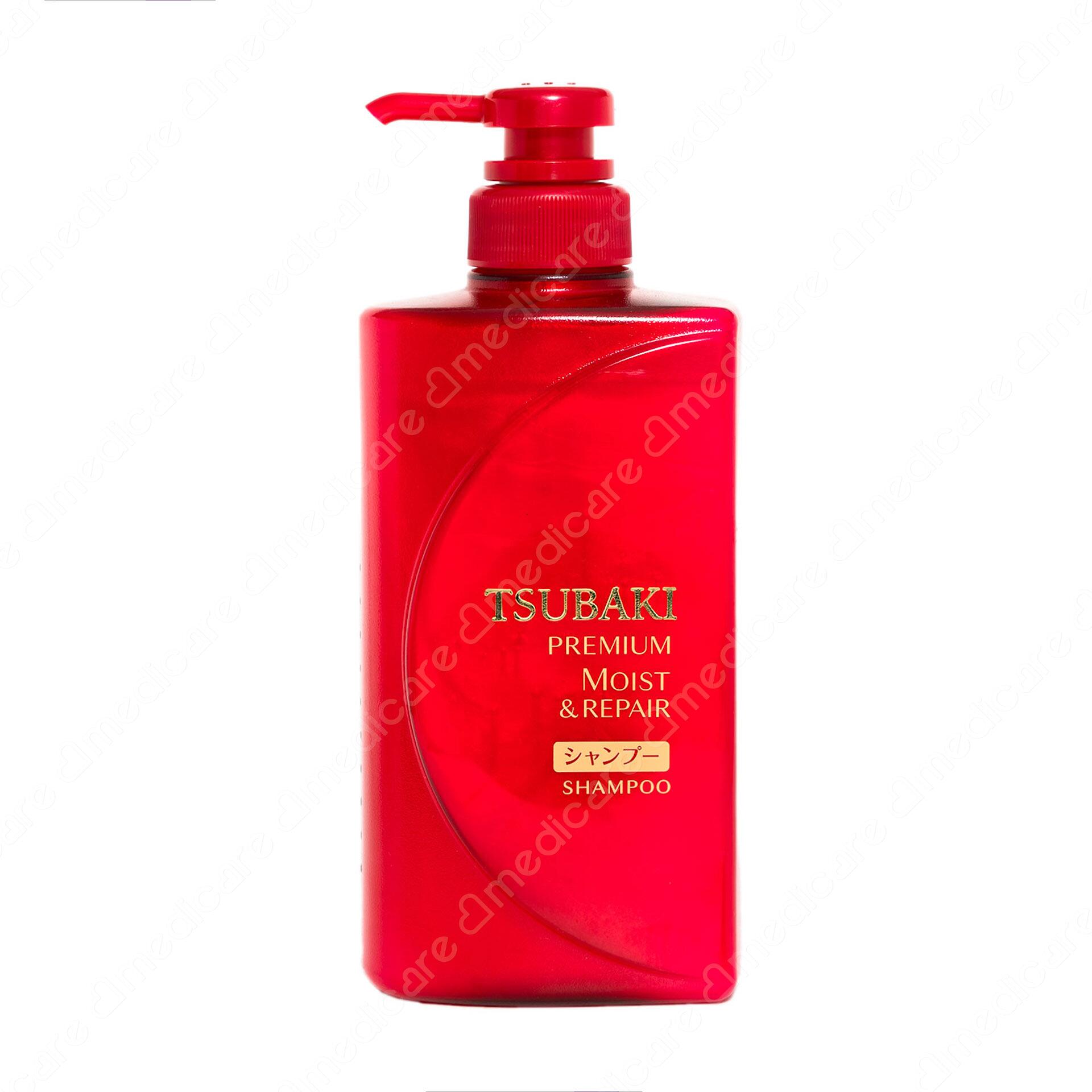 Dầu Gội TSUBAKI Premium Moist & Repair Shampoo Dưỡng Tóc Bóng Mượt | 490ml 