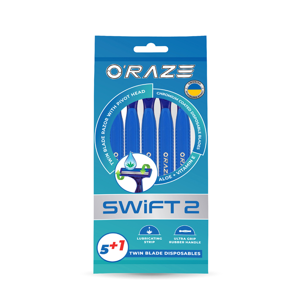 Dao Cạo Râu O’RAZE Swift2 2 Lưỡi | Gói 5 cây